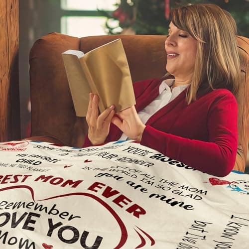 GEEMBI Gifts for Mom from Daughter Son - Super Soft Fleece Throw Blanket for Couch Bed 60x80 in - Mothers Day Mom Birthday Gifts, Mama Gift for Mother, Lightweight Fleece Blanket for Women