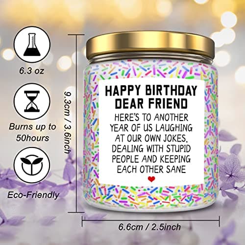 Happy Birthday Gifts for Women, Best Friends, BFF Friendship Gift for Women Funny Gifts for Woman, Best Friends, Her, Sister, Female, Coworker, Girlfriend, Bestie Christmas Candles Gift