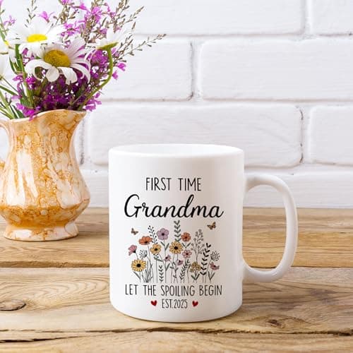 First Time Grandma Gifts, Promoted to Grandma Est 2025 Mug, Let the Spoiling Begin Cup, Soon To Be Grandmas Gift from Daughter, Pregnancy Announcement, Christmas or Grandmas To Be Mothers Day Gift