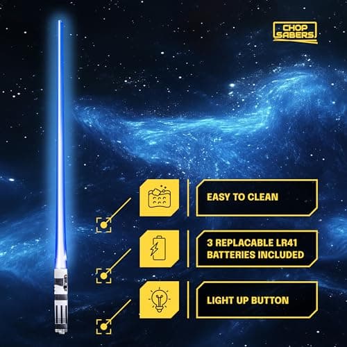 Lightsaber Chopsticks Light Up - LED Glowing Light Saber Star Wars Chop Sticks - Reusable Sushi Lightup Sabers Chopstick Set Of 1 Blue Pair