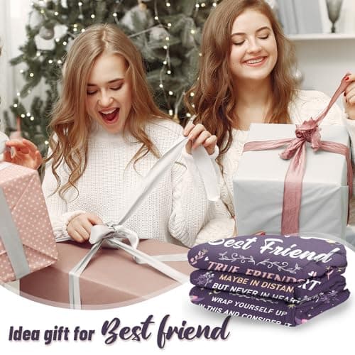 Best Friend Blanket Gifts on Christmas, Friendship Blanket Gifts for Women, Work Bestie, BFF, Soul Sister, for Women Friends on Mothers Day, Birthday, Xmas, to My Friend Throw Blanket, 60"x50"