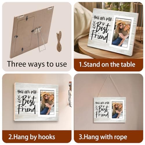 You're My Best Friends Gift Picture Frame, Friend Birthday Gifts for Women, BFF, Best friend, Besties, Long Distance Friendship Gifts for Soul Sisters, Big Sis - 4x6 Inches Wood Photo Frame