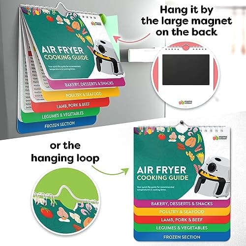 Air Fryer Cheat Sheet Magnets Cooking Guide Booklet - Air Fryer Cookbooks - Air Fryer Liners - Air Fryers Kitchen Gifts Gadgets 2025 - Air Fryer Accessories - Air Fryer Cooking Guide