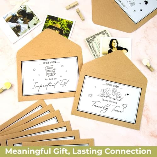 Open When Envelopes For College Student - High School Graduation Gift Card Book 2025, Open When Letters For Boyfriend, Colleges Survival Kit Going To College Gifts For Her, Him, Daughter