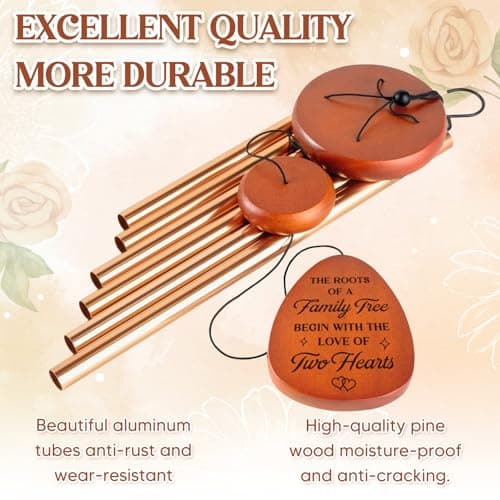 50th Anniverasry Wedding Gifts Wind Chimes, Anniversary Golden Gift for Couple, Wife, Husband, Romantic 50 Years Presents for Parents, Friends, Grandparents