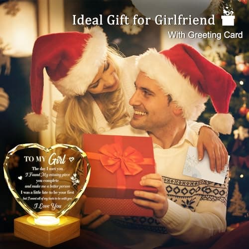 to My Girl Gifts 3D Illusion Lamp for Girlfriend, Engraved Crystal Night Light Presents, Birthday Anniversary Christmas Valentines Day Gifts for Girlfriend Wife from Husband Boyfriend