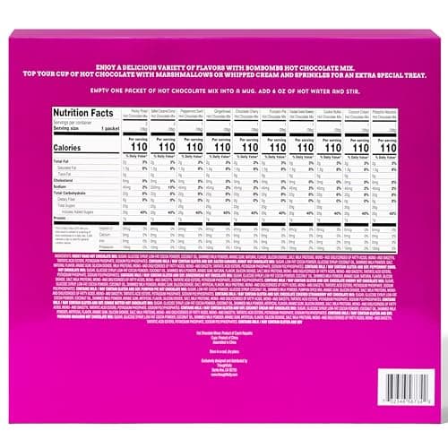 BomBombs, Hot Chocolate Mix Gift Set with Mini Cup Packaging, Dessert Flavors Include Rocky Road, Cookies Butter, Pumpkin Pie & More, Set of 12