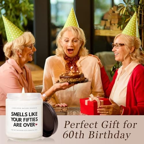 Funny 60th Birthday Gifts for Women Unique, 9oz Lavender Scented Soy Wax Candle, 1965, 60th Birthday Decorations for Woman, Men, Her, Him Wife, Sister, Friend, Cool Gifts