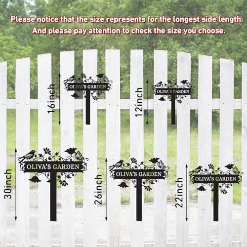 Metal Signs Customized | Personalized Garden Stake Metal Sign | Custom Metal Garden Sign | Personalized Garden Name Sign | Custom Sign Outdoor Metal | Gardening Decor Gifts for Gardeners