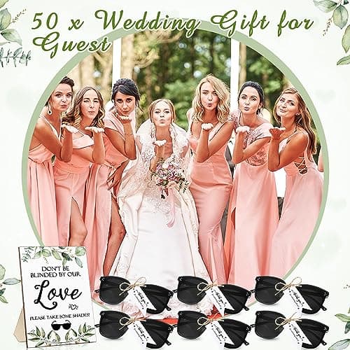 Kanayu Wedding Favors for Guests Wedding Party Sunglasses Gifts Wooden Love Sign Decoration Black Mr Mrs Glasses Bulk