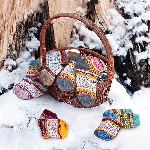 ICEIVY 5 Pair Fuzzy Cozy Socks for Women - Warm Comfy Soft Casual Home Sleep Winter Wool Socks - Gifts for Women