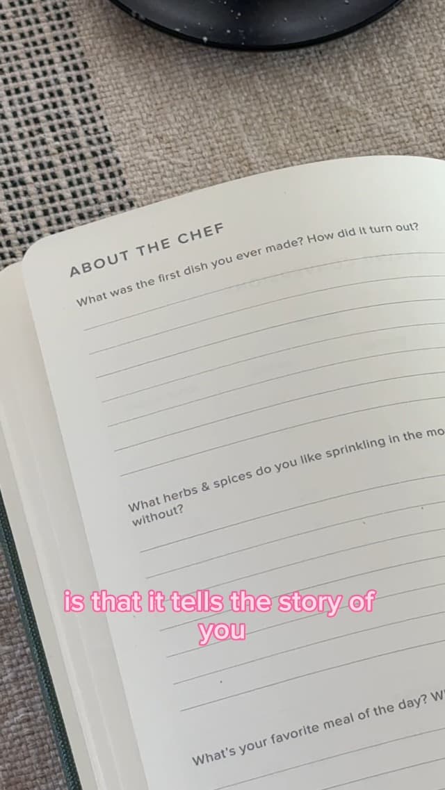 Kunitsa Co. Recipe Notebook - Keepsake Gift, Hardcover Blank Recipe Book to Write In Your Own Recipes with Journaling Prompts About the Chef, 100 Recipes, Dark Pine