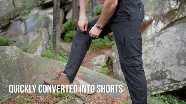 Gash Hao Mens Hiking Convertible Pants Outdoor Waterproof Quick Dry Zip Off Lightweight Fishing Pants