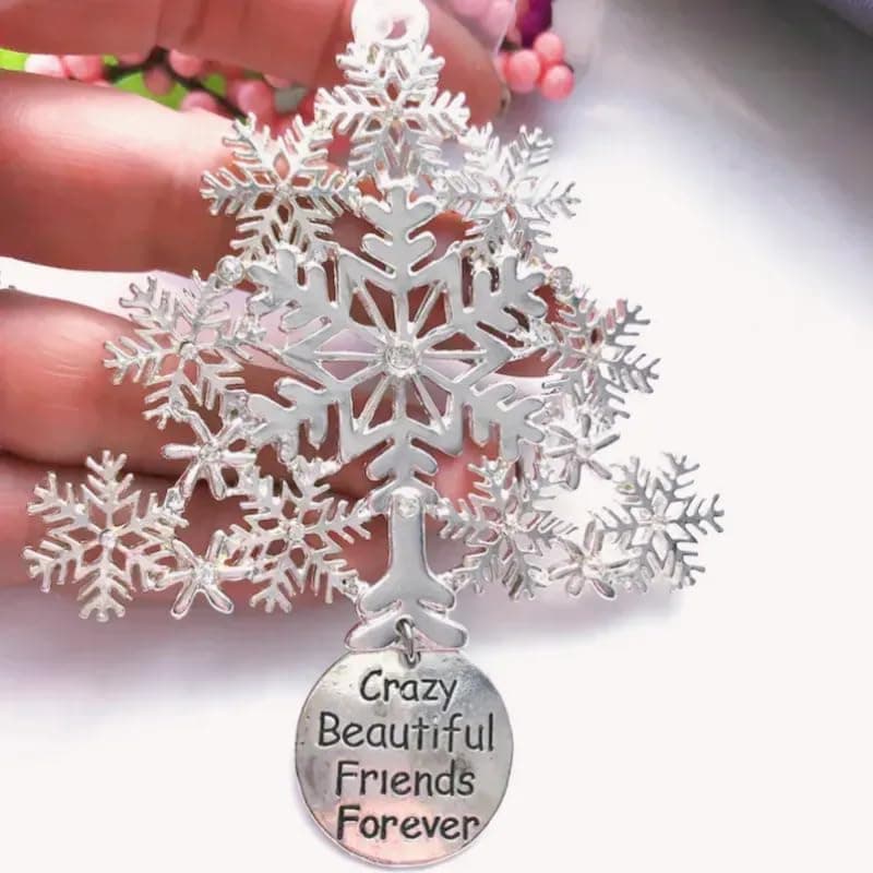 Good Neighbors are Like Stars,Good Neighbors are Like Stars Hanging Plaque,Metal Hanging Snowflake Decorations with Blessing Inscription,Love for Friend Family Neighbors (Good Neighbors)