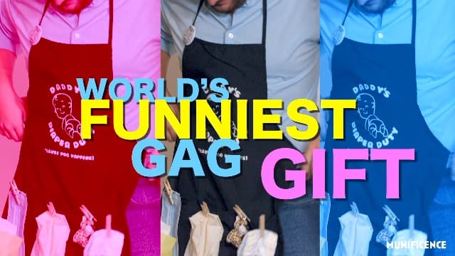 MUNIFICENCE APRON DADDY TO BE GAG GIFT, BABY SHOWER FUNNY ACTIVITY, GENDER REVEAL, NEW DADDY