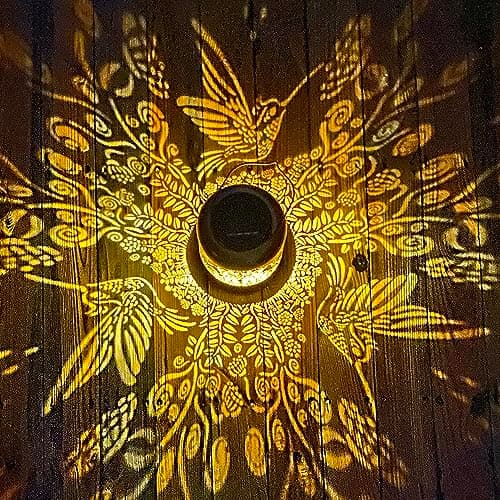 Christmas Gifts for Women Hummingbird Solar Lanterns Outdoor Waterproof Hanging Solar Lights Hummingbird Gifts Metal Bird Decorative LED Lanterns for Yard, Patio, Lawn, Pathway, Garden Decor