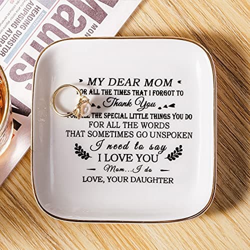 Birthday Gifts for Mom from Daughter Jewelry Dish - Thank You! for all the words that sometimes go unSpoken, I need to say I Love You!" Gifts for Mom Christmas Mothers Day Valentines Thanksgiving