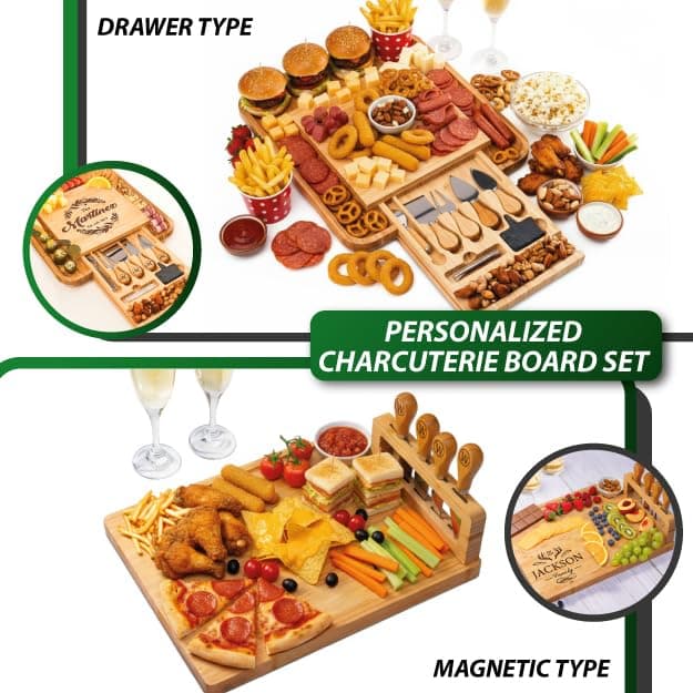 Personalized Charcuterie Board Gift Set, Christmas, Engagement - Wedding Gifts for Couples 2025, Custom Cheese Boards Gifts, Bridal Shower Gifts for Bride, Housewarming Gifts New Home for Women