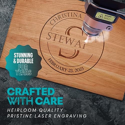 Blue Ridge Mountain Gifts Personalized Wood Cutting Board Laser Engraved Anniversary or Wedding Gift Custom Charcuterie Board Personalized Christmas Gift