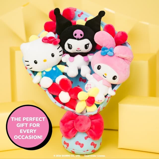 Jazwares Hello Kitty and Friends - 12-inch Plush Celebration Bouquet - 9 Plush Included - Officially Licensed Sanrio Product from
