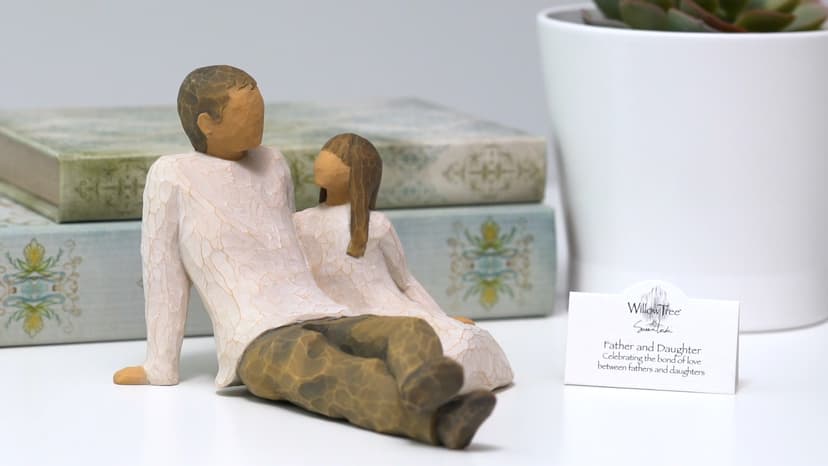 Willow Tree Father and Daughter, Celebrating Loving Bond Between Fathers and Daughters, Grandfathers and Granddaughters, Works Well in Family Groupings, Sculpted Hand-Painted Figure