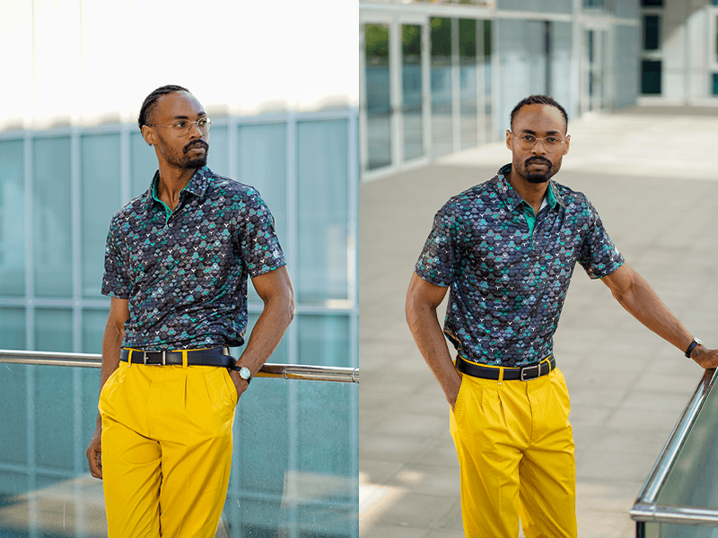 ZITY Men's Golf Shirts Short Sleeve Moisture Wicking Performance Print Patterns Casual Collared Golf Polo Shirt for Men