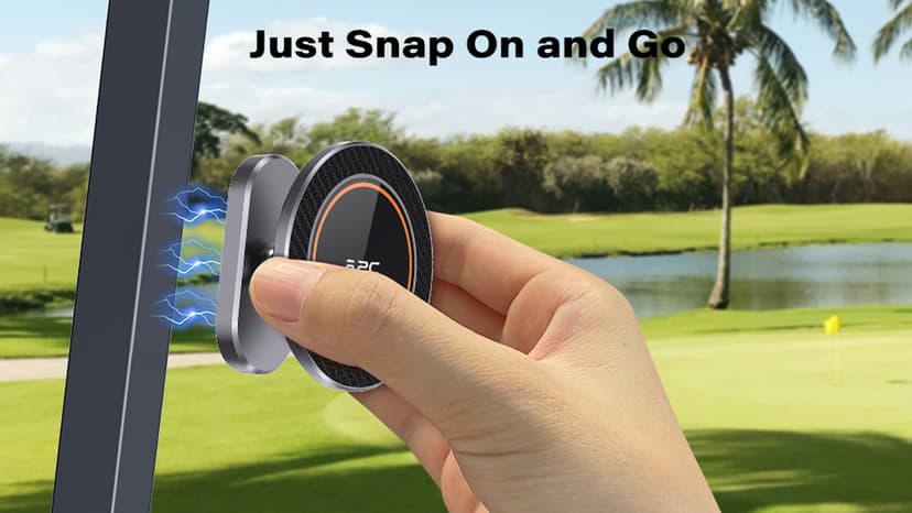 A2C Alloy Magnetic Golf Cart Phone Holder Compatible with MagSafe iPhone 16 Pro Max Plus 15 14 13 12 Mini Fits EZGO, Club Car, Yamaha, Icon, Golf Cart Accessories Essentials Gift for Friend Men Women