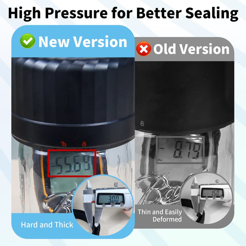 Electric Mason Jar Vacuum Sealer Kit for Wide-Mouth & Regular-Mouth Mason Jars, Food Saver Vacuum Canning Sealer Machine Includes 10 Jar Lids