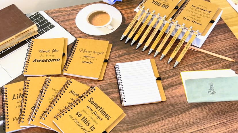20 Pcs Christmas Employee Appreciation Gifts Bulk - 10 Sets of Inspirational Spiral Notebooks with Motivational Pens, Small Notepads for Coworkers, Office Staff, Team, Nurse, Teachers, Thank You Gifts