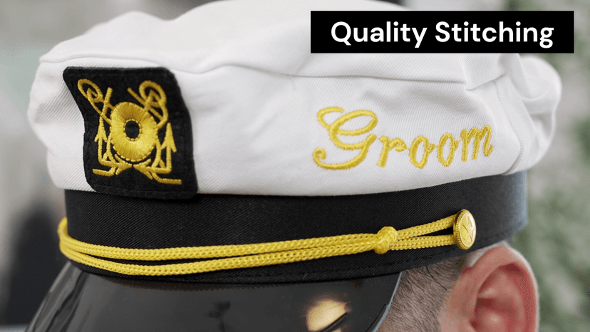 Bachelor Party Captain's Hat, Glasses, Sash Set - Groom To Be Accessories Set Includes Captain's Hat Groom Sunglasses Groom Sash Funny Bridal Shower Groomsman Wedding Gifts Favors Decor Decorations