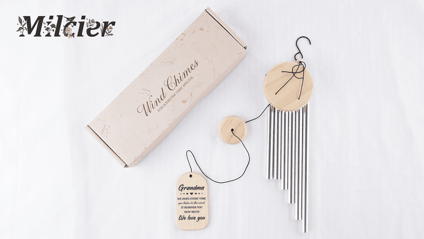 Gifts for Grandma, Grandma Birthday Gifts, Grandma Wind Chimes, Best Christmas Mothers Day Thanksgiving Present for Grandmother, Nana, Granny, 25.5 inches, Silver