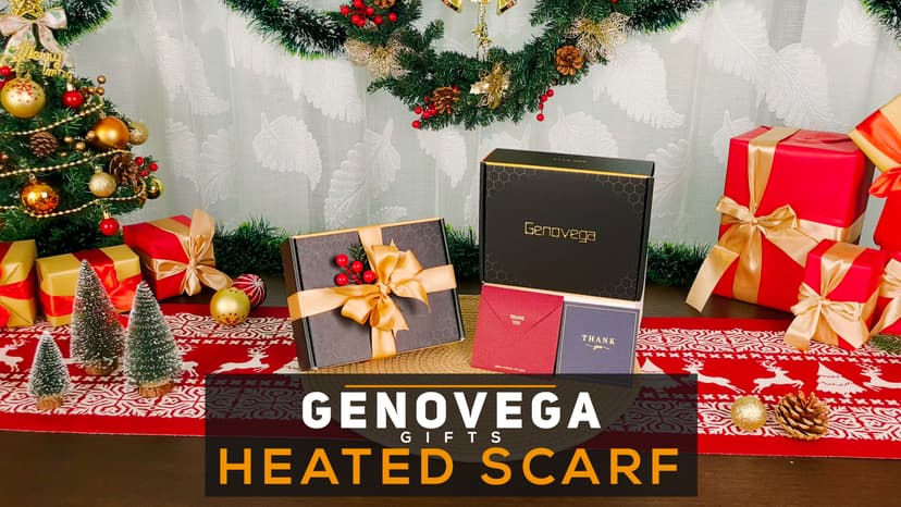 Genovega Women Men Heated Scarf with 6000mAh Battery,Portable Power Bank for Long Lasting Graphene Heating,Winter Warm Gifts