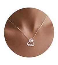 Moodear Mothers Day Gifts Mama Pendant Necklaces for Women - Dainty Small 18K Gold Plated Mom Necklace Non Tarnish Gift for Mom,New Mom Trendy