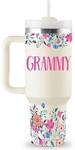 Grandma Gifts Birthday Gifts for Grandma Great Grandmother Gift Ideas Best Grandmother Gift from Granddaughter Grandson for Mothers Day Christmas 40oz Travel Cup Insulated Tumbler with Lid & Straw