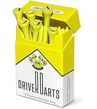 Driver Darts by P*ss Missile, Premium Bamboo Golf Tees | 18 Count, 83mm (3.25") Wooden Tees | Iconic Packaging and Cool Organization | Funny Golf Accessory for Golfers