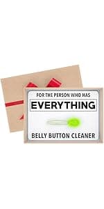 Funny Gifts Belly Button Lint Brush, Christmas Gag Gifts for Adults, Men, Women, Boyfriend, Husband, White Elephant, Secret Santa, Prank Gift for Person who has Everything (Green/Kraft)