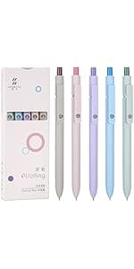 Gel Pens, 6 Pcs 0.5mm Fine Point Black Ink Pen With Smooth Writing, Office Desk Accessories, School Supplies Gifts for Men Women, Quick Dry Pens Ballpoint For Journaling, Black/Gray/White