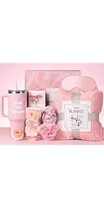 Birthday Gifts for Women Self Care Gifts Get Well Soon Gifts, Happy Birthday Spa Gift Baskets w/Flannel Blanket 40 OZ Tumbler Care Package for Mom Wife Sister Best Friend Her Daughter