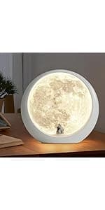 mamre Moon Lamp for Living Room, Decoration Night Light, Anniversary Valentine Gifts for Him, Mr & Mrs Signs for Wedding Table Décor, Home Gift Xmas Gift, Newlywed Couples Under The Full Moon