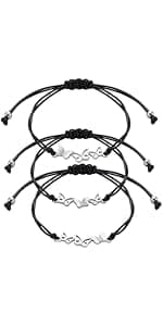 Sunflower Jewellery Friendship Necklace for 3 4 Stainless Steel Heart-Shaped Necklace/Bracelet Three Hearts Composed of Friendship Necklace/Bracelet, Gifts for Friends