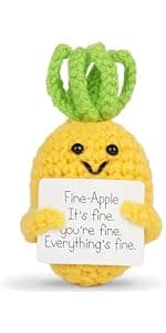 Hoedia Handmade Emotional Pickle Gift, Cucumber Crochet Doll Inspirational Gifts with Cards, Cute Knitted Funny Support Potato Friend Birthday Mothers Day Easter Basket Stuffers (Emotional Pickle)