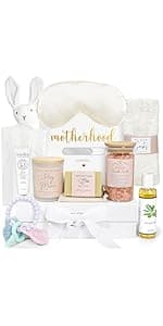 Baby Gift Set, Baby Shower Gifts, Black and White High Contrast Baby Toys 0-6 Months for Newborn Essentials Infant Rattle Socks Elephant Toys Blanket Onesies Baby Gift Basket for Girls Boys