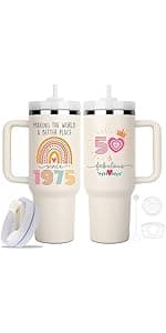 50th Birthday Gifts For Her, Women - 1975 Birthday Gift For Women - Cool Birthday Gift For 50 Year Old Woman - 50 And Fabulous Gift For Women - Gift For Women Turning 50-50th Tumbler 40oz