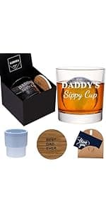 Whiskey Rocks Glass, Set of 4 (2 Crystal Bourbon Glasses, 2 Round Big Ice Ball Molds) In Gift Box - 10 Oz Old Fashioned Glasses for Scotch Cocktail Rum Cognac Vodka Liquor, Unique Gifts for Men