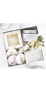 Spa Gifts for Women Bath and Body Gift Basket Mothers Day Gifts Coconut Lavender Home Spa Set Self Care Gift for Mom Sister Her Wife Birthday Gifts Spa Kit Care Package Thank You Gift