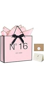 QLSKO 40th Birthday Keepsake Gift Paper Bag for Her Anniversary Party Present Shopping Tote Bags Women 40 Year Old Decorations Idea (1985 40th, Medium (Pack of 1))