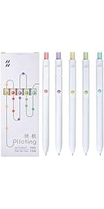 Gel Pens, 6 Pcs 0.5mm Fine Point Black Ink Pen With Smooth Writing, Office Desk Accessories, School Supplies Gifts for Men Women, Quick Dry Pens Ballpoint For Journaling, Black/Gray/White