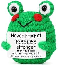 LEJIAJINW Friendship for Women Birthday Bestie BFF Sister, Birthday Gifts for Women Friends, Mini Cute Handmade Frog Positive Gift Ideas Christmas Thanksgiving Valentines Day for Her