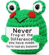 LEJIAJINW Friendship for Women Birthday Bestie BFF Sister, Birthday Gifts for Women Friends, Mini Cute Handmade Frog Positive Gift Ideas Christmas Thanksgiving Valentines Day for Her