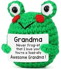 LEJIAJINW Friendship for Women Birthday Bestie BFF Sister, Birthday Gifts for Women Friends, Mini Cute Handmade Frog Positive Gift Ideas Christmas Thanksgiving Valentines Day for Her